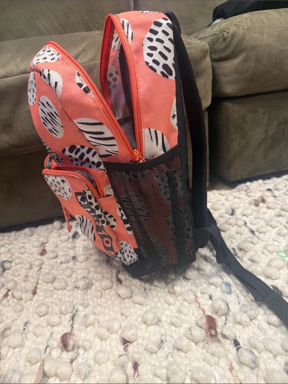 Burton Coral and White Patterned Daypack